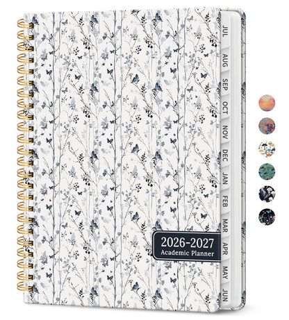Planner 2026-2027, Academic Year Weekly and Monthly Calender Planner, from Jul 2026 - Jun 2027, Spiral Bound School Planning Book, Perfect for Teacher, Student, Women & Men, A5 (6.3" x 8.5"), Butterfly Grove