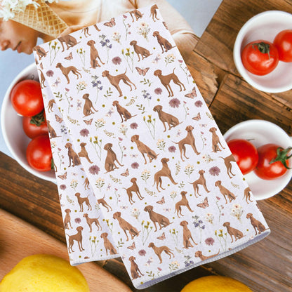 JNIAP Vizsla Dog Kitchen Towels Vizsla Lover Gift Vizsla Mom Gift Vizsla Owner Gift Hungarian Vizsla Dish Towels (Soil thindog kt)
