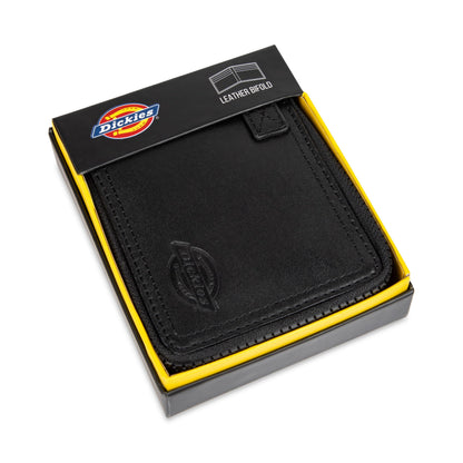 Dickies Mens RFID Everyday Leather Bifold Chain Wallet, Black, One Size