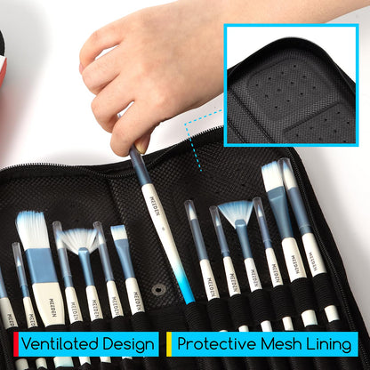 MEEDEN Paint Brush Holder, 11.5 X 10 Inch Zippered Painting Brush Case, Organization and Storage Bag for Artist Paint Brush (Brushes NOT Included)