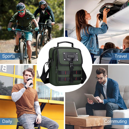 WITZMAN Crossbody Bag for Men Casual Messenger Bag Satchel Nylon Shoulder Bag Lightweight Man Purse for Work Travel（B708 Army Green）