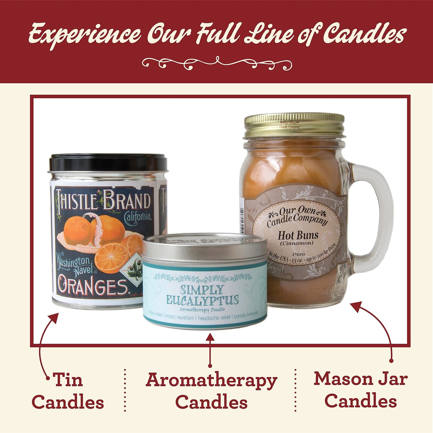 Our Own Candle Company, Snickerdoodle Scented Mason Jar Candle, 100 Hour Burn Time, 13 Ounces