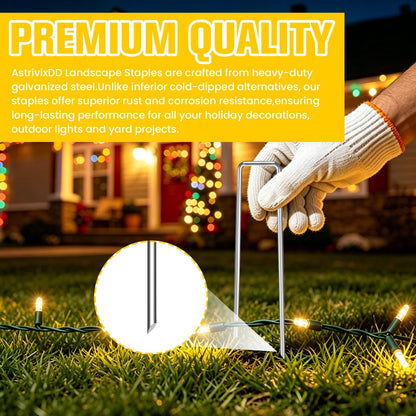 150 Pack 6 Inch Landscape Staples, Heavy Duty Anti-Rust Garden Stakes, 11 Gauge Galvanized SOD Landscaping Fabric Pins Garden Staples for Weed Barrier Fabric, Irrigation Tubing, Lawn and Fence