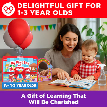 Doctor Jupiter My First Box of Montessori Learning for Toddlers 1+ Year Olds | Montessori Toys, Birthday Gift for 1 2 3 Year Old Boys & Girls | Learning & Educational Activities for 1+ Year Old