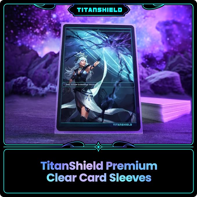 TitanShield Premium Card Sleeves | Compatible with Pokemon, One Piece, Lorcana, Flesh & Blood, & Magic The Gathering MTG | (150 Sleeves - Standard) (30, Clear, Standard | 66x91mm)