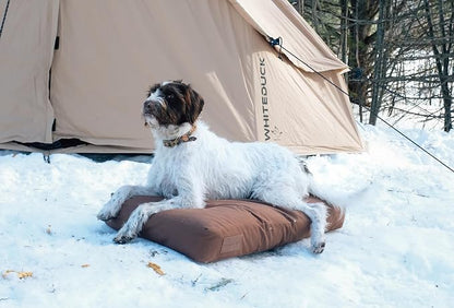 WHITEDUCK Outdoor Dog Bed Heavy-Duty 12oz Canvas, Water-Repellent Cotton, Machine Washable Removable Cover with Full-Length Zipper, Dog Bed for Large Dogs & Crate, (Black) 41" Lx33 Wx4.3 th (XL)