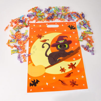 JOYIN 72 Pcs Halloween Goodie Bags, Plastic Candy Bags in 6 Designs for Kids Snacks Party Favors, Trick or Treating Bag for Halloween Party Supplies, Snacks Stuffers Prizes