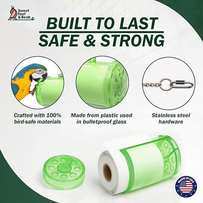 Sweet Feet & Beak Shred Master - Perfect Bird Cage Toy for All Birds - Shredding & Engagement - Safe, Non-Toxic, Easy to Install Parrot Cage Accessories - Large