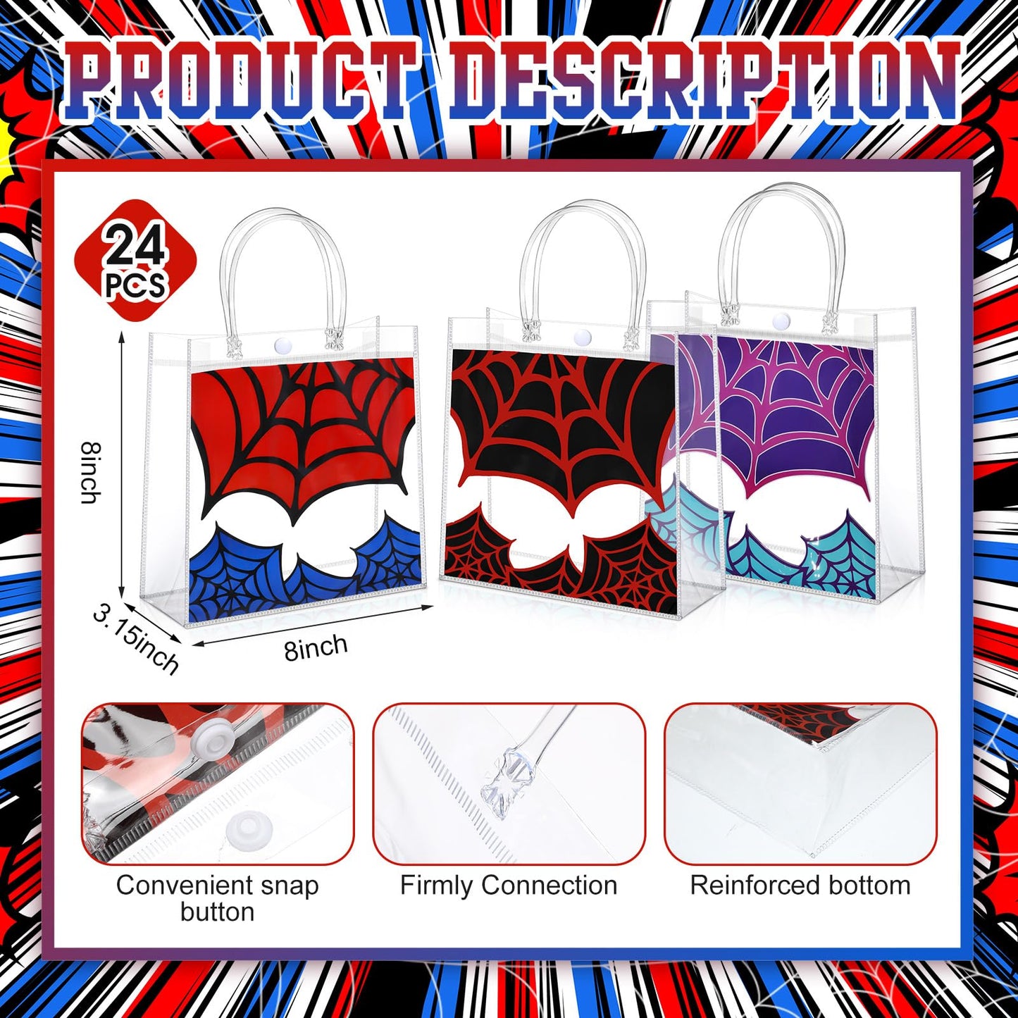 Lzuhoa 122 Pcs Spider Party Favors Birthday Decorations Includes 12 Spider Goodie Bags 12 Party Cups with Lids and Straws, 12 Keychains, 12 Bracelets, 50 Stickers, 24 Spider Goodie Bags Stuffers