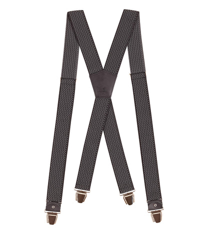 PIERROT Wide Premium Men's Suspenders - One Size Fits All, Adjustable - Reinforced Elastic and Leather Finishes
