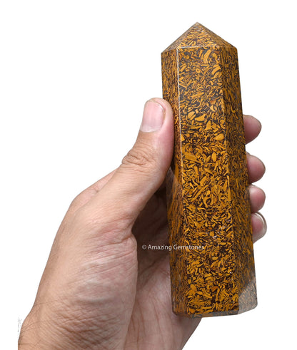 Amazing Gemstone Large Mariyam Jasper Calligraphy Jasper Crystal Towers ~ Natural Healing Crystal Point Obelisk for Reiki Healing and Crystal Grid (5.5 to 6 INCH)