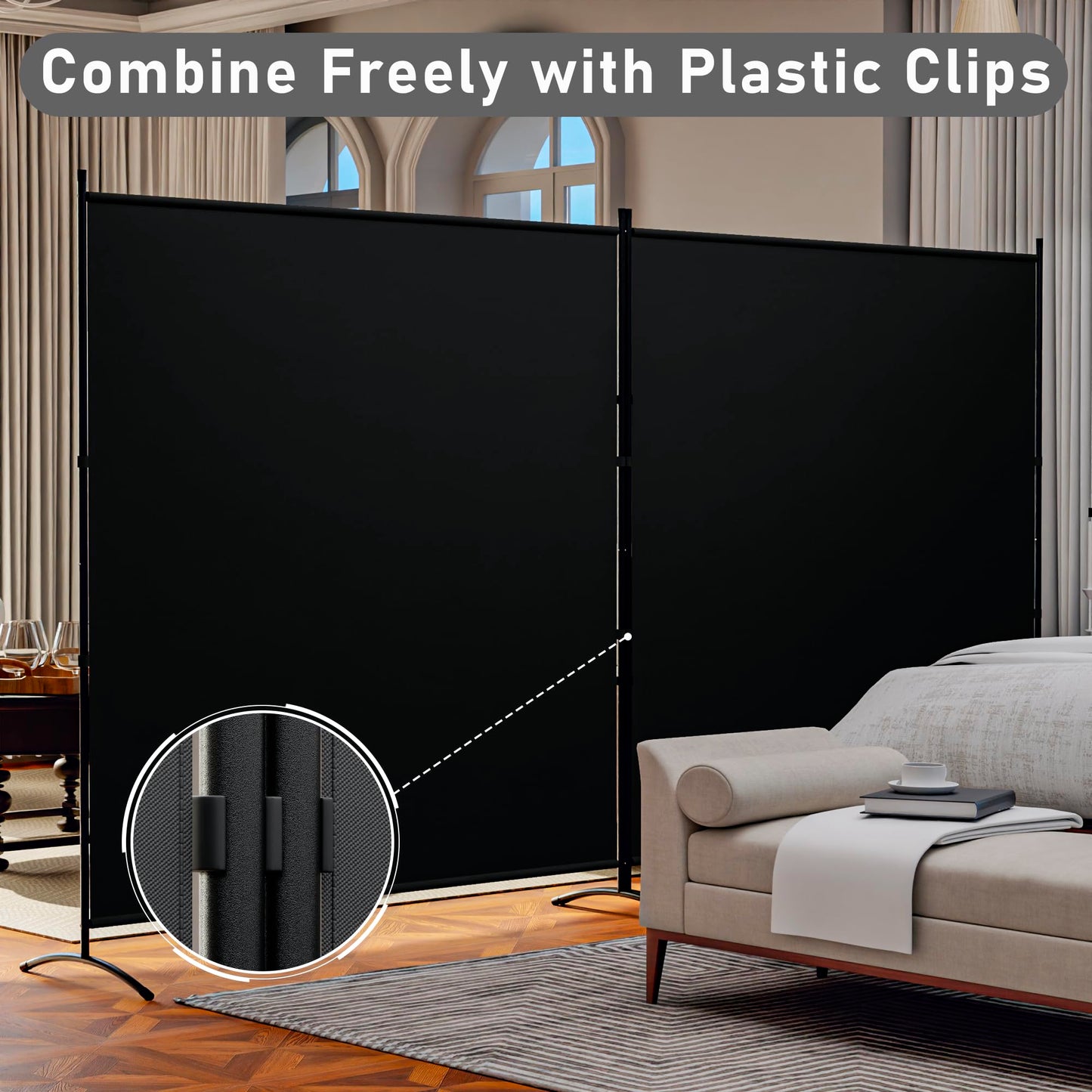 Room Divider 63''W x 71''H Large Single Panel, Privacy Screen for Room Partitions, Portable Room Divider Screen for Room Separtion, Freestanding Fabric Wall Divider for Office, School, Room Separator