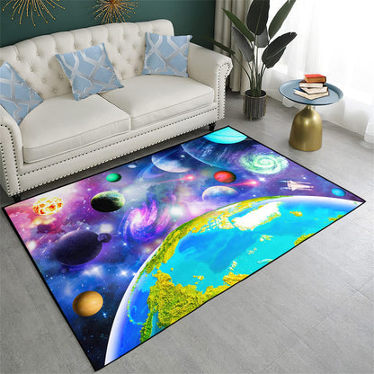 Space Rug Universe Galaxy Starry Planet Area Rug Space Themed Bedroom Decor Carpetfor Playroom and Bedroom Space Carpets Decor 4'×5'