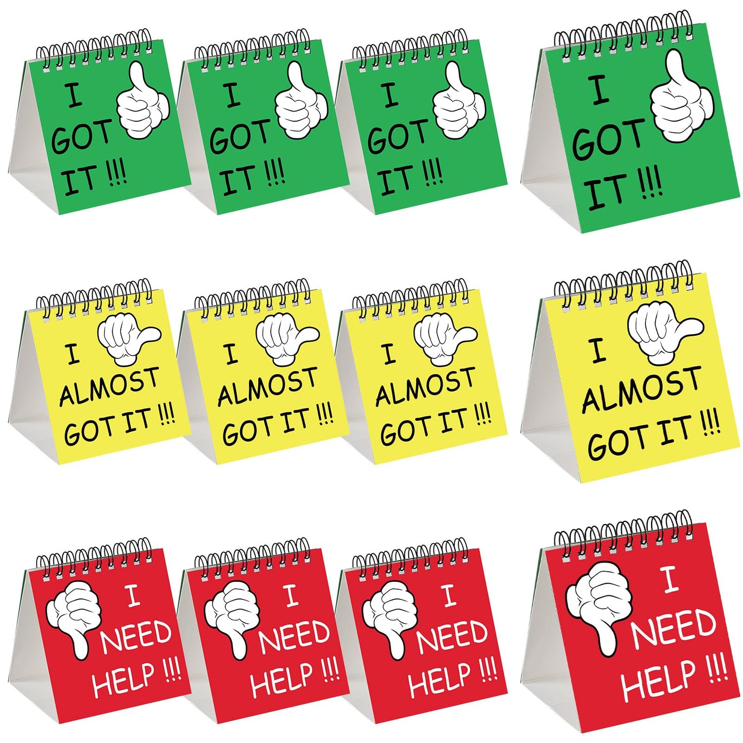 Harloon 36 Pcs I Need Help Mini Flip Chart Signs Self Assessment Cards Behavior Management Classroom Tools for Kids Teachers Classroom School Behavior Educational and Learning Activities Supplies