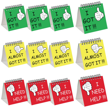 Harloon 24 Pcs I Need Help Mini Flip Chart Signs Self Assessment Cards Behavior Management Classroom Tools for Kids Teachers Classroom School Behavior Educational and Learning Activities Supplies