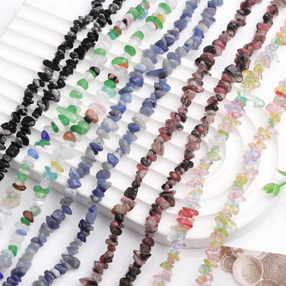 200pcs Natural Irregular Chip Stone Beads 5-8mm pre-drilled 30-inch Strand Semi-Precious Healing Crystal Beads for DIY Jewelry Making Bracelet Chakra Crafts Blue Aventurine