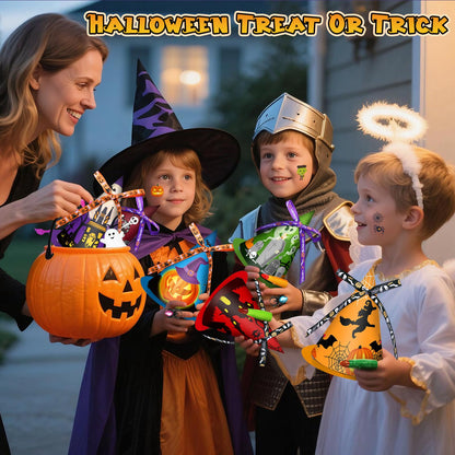 Letapapa 234 PCS Halloween Party Favors for Kids, 24 Pack Witch Hat Treat Bags Filled with Halloween Toys Bulk, Halloween Goodie Bag Fillers for Trick or Treat, Non-Candy Gift School Classroom Prize