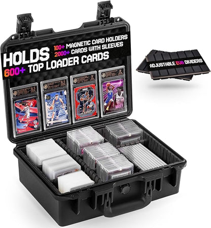 Card Cases for Sports Trading Graded Cards Storage Box Holder Organizer | with Spring Buckles Waterproof Hard Case Organizer for Baseball Slab BCW MTG TCG Zion Top Loader Rigid Magnetic Card Sleeve