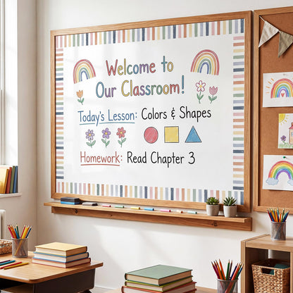Tenceur Magnetic Borders for Whiteboard Decoration, Neutral Polka Dot Stripes Magnetic Bulletin Board Border Set for Summer Classroom Office Chalkboard Poster Board Decor, 48 ft x 2.76 Inch