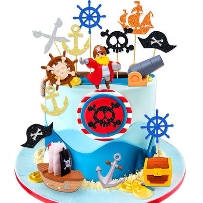 Pirate Birthday Cake Decoration Pirate Birthday Party Supplies Treasure Chest Cake Decoration Pirate Cupcake Picks Pirate Ship Cake Decoration Treasure Hunt Cake Decor