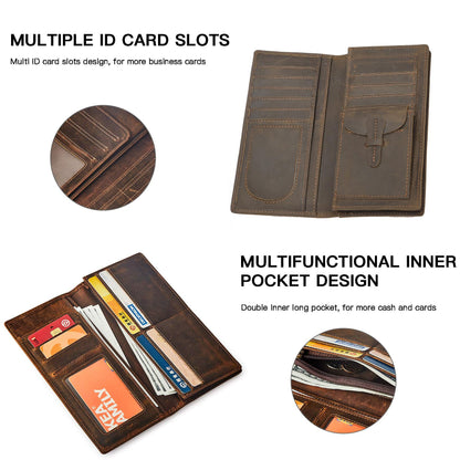 Plinvo Vintage Genuine Leather Wallet for Men, Bifold Slim Design with RFID Blocking and Gift Box (Brown-1)