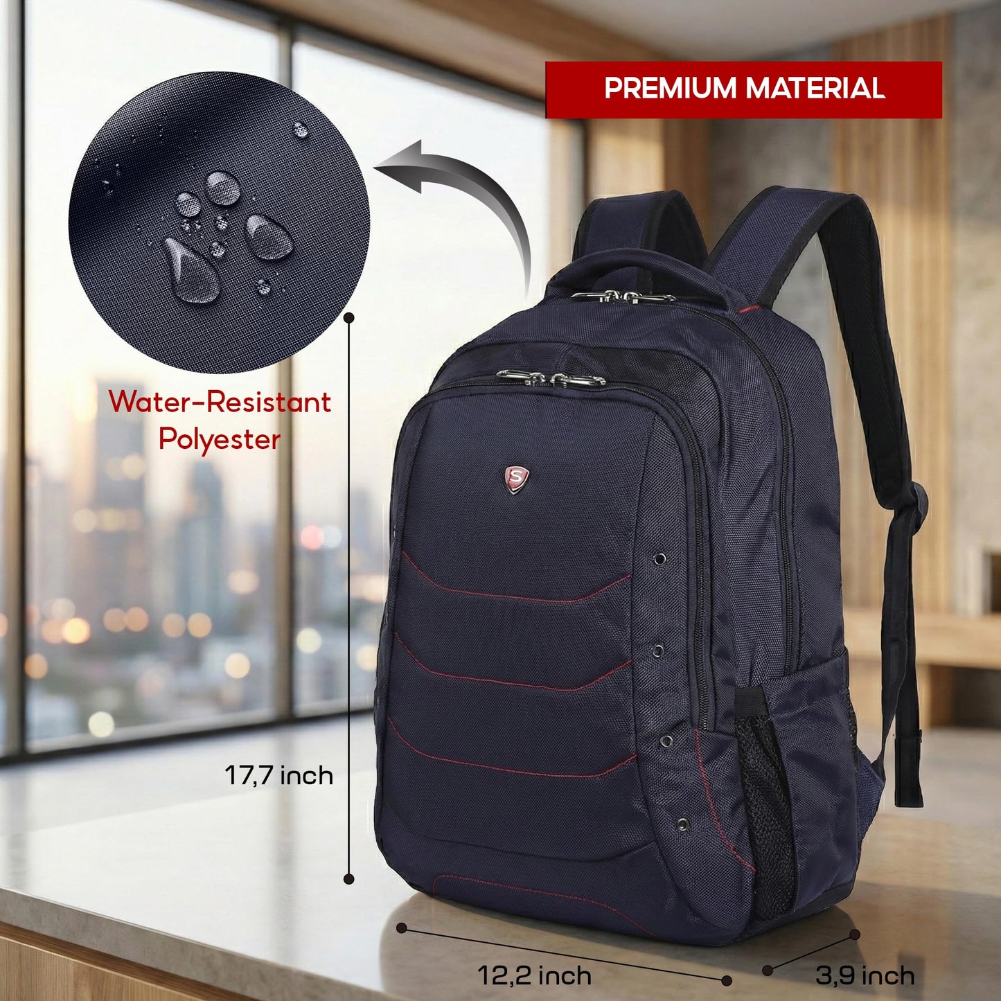 SAKOS Brisk 15.6 inch Laptop Backpack, Professional Travel Backpack Carry on Flight - TSA Approved, Water Repellent Laptop Backpack for Men & Women, College Backpack with Laptop Compartment - Blue