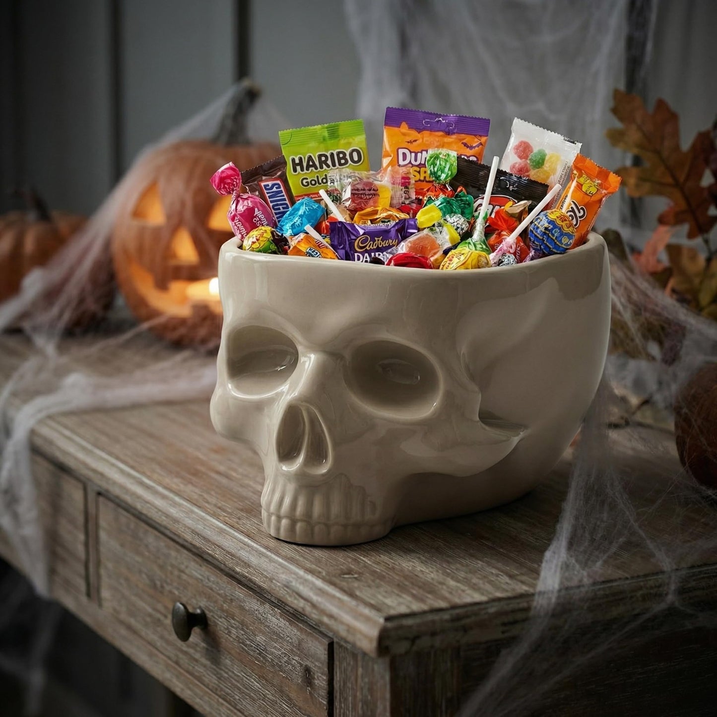 WTVRIT Gothic Skull Bowl – Large 17oz/500ml Ceramic Food-Safe Candy Bowl, Dishwasher & Microwave Safe – Halloween Decor, Unique Gothic Gift, Cereal Ice Cream Serving Bowl for Dark Aesthetic Home