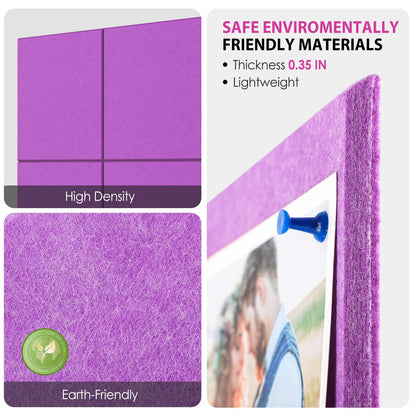 MaxGear Large Cork Board for Wall 36" x 24", Rose Pink Bulletin Board, 6 Pack Felt Wall Tiles with Pushpins, Cork Boards for Office Pin Board Tack Board Cork Boards