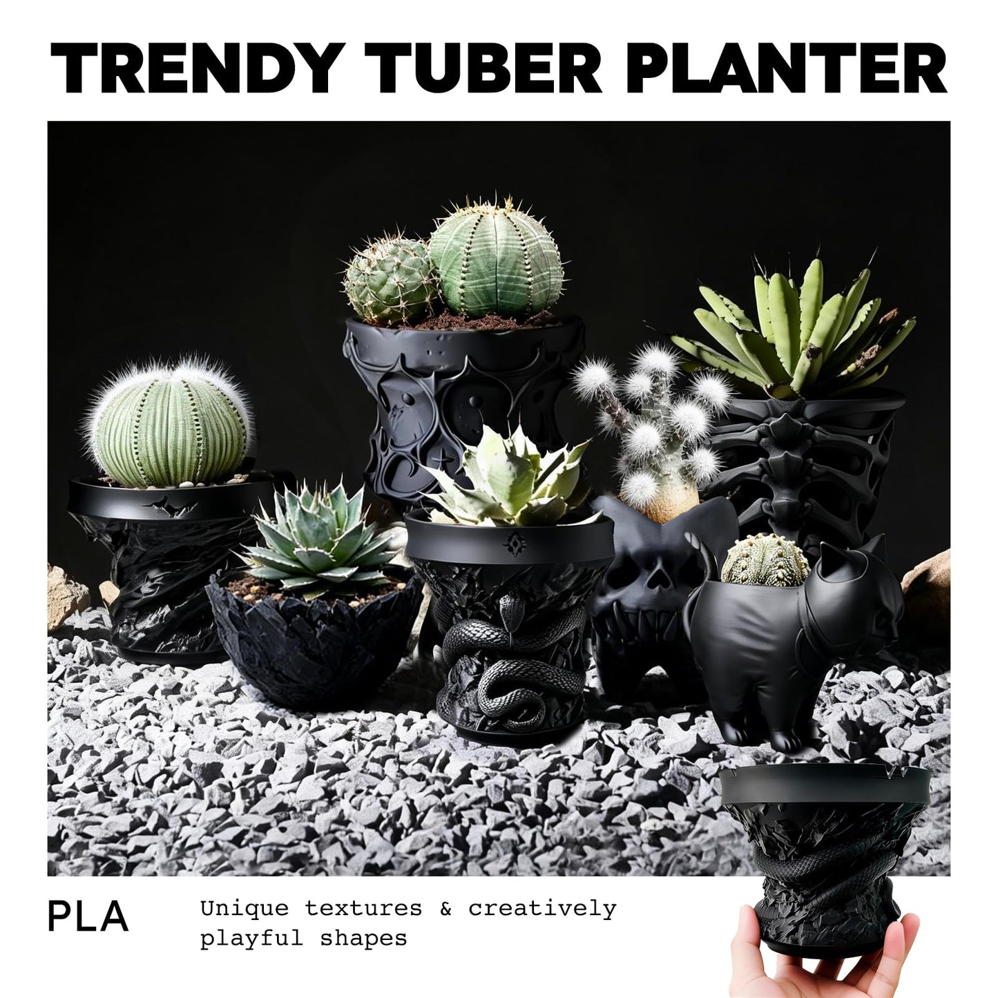 Dak Haan Succulent Pot with Drainage – Indoor Plant Pots, Artistic Design Flower Pots,Personalized Custom Mothers Day Plant Pot, ShallowSucculents Pots Bowls for Home, Office, Weddings & Party Décor