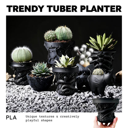 Dak Haan Succulent Pot with Drainage – Indoor Plant Pots, Artistic Design Flower Pots,Personalized Custom Mothers Day Plant Pot, ShallowSucculents Pots Bowls for Home, Office, Weddings & Party Décor