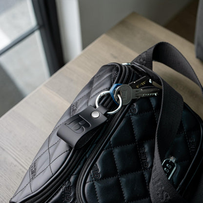 Full Grain Leather Initial Keychain for Men Women, Personalized Alphabet Keychain, Matte Black Gift for Him Her Dad (Black T)