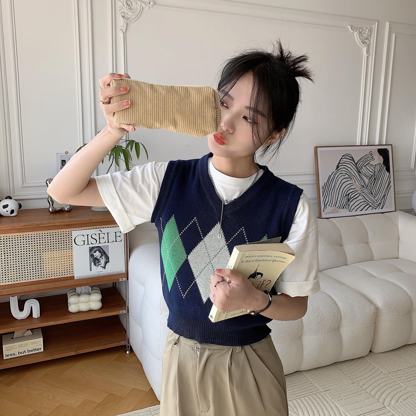 OZAOZ Cute Pencil Case Aesthetic Student Pencil Pouch Coin Pen Pouch Cosmetic Bag Office Stationery Organizer For Kids Teen School (Khaki)
