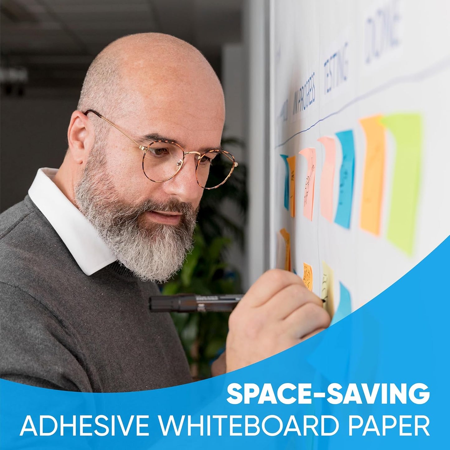 YOUNGJQ Magnetic Whiteboard Contact Paper 72" x 48", Self-Adhesive Magnetic Dry Erase White Board Sticker for Wall, Peel and Stick Wallpaper, Easy to Write and Clean for Home Playroom Office