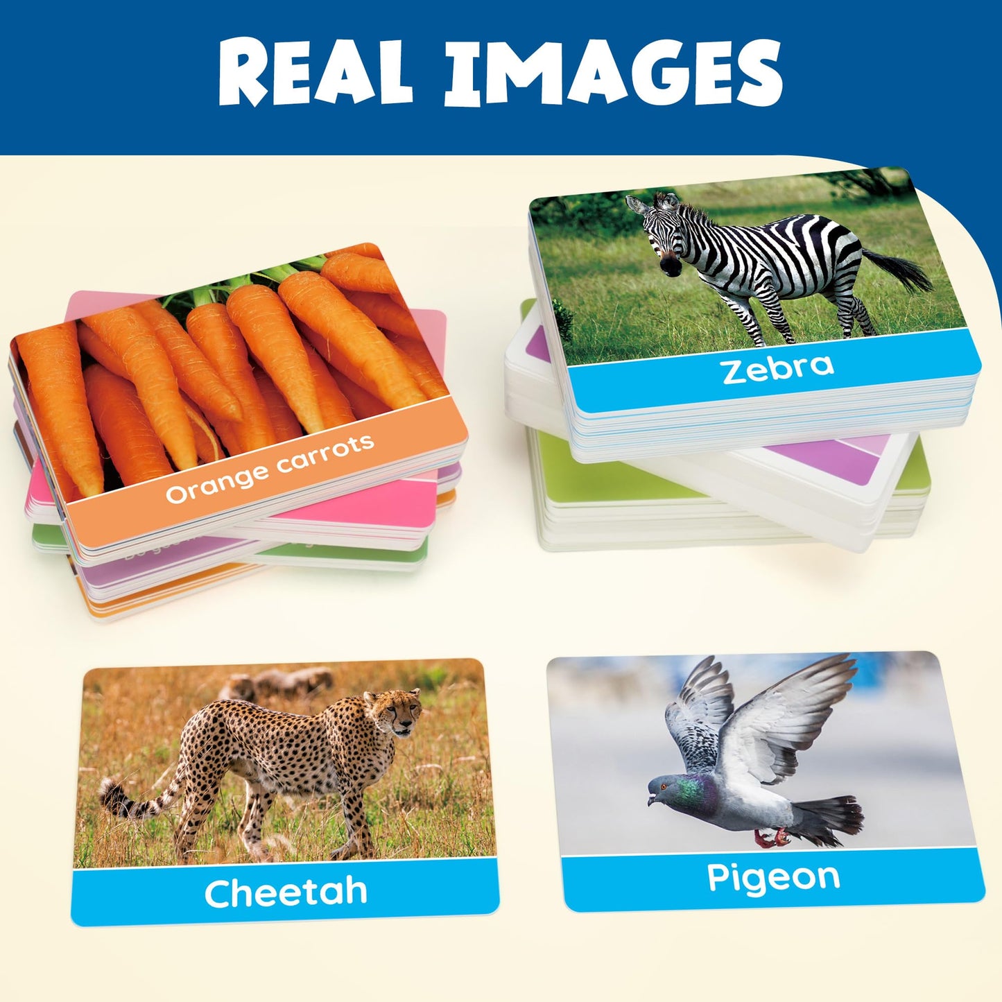 BenBen Flash Cards for Toddlers, Extra Thick, 250 Images, Double-Sided Educational Flashcards, Alphabet, Number, Animal, Shape, Color, Preschool Learning Activities, Gift for Kids 1 2 3 4 Years