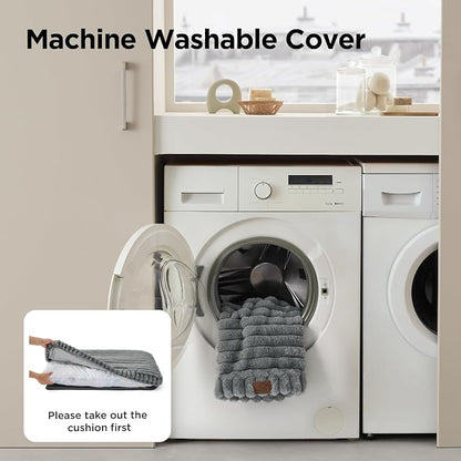 Bedsure ComfyFleece™ Fluffy Plush XXL Dog Bed Crate Pillow 47x29 Grey | Aesthetic Crate Bed for Balanced Support Cute Chopped Foam Pad with Removable Washable Cover Non-Slip Waterproof Cozy Pet Mat