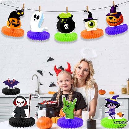 KatchOn, Halloween Honeycomb Centerpieces - Pack of 9 | Halloween Party Table Decorations | Halloween Party Table Centerpieces for Kids Halloween Birthday Party Decorations | Halloween Table Décor