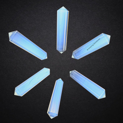 Amazing Gemstone Opalite Crystal Points Bulk Healing Crystals and Stones - Pack of 3 Double Terminated Healing Wand Point Bulk Crystals for Crafts, Crystal Grid, DIY Work - Premium Crystals
