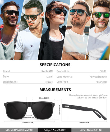 KALIYADI Sunglasses-Men Polarized-Sunglasses Mens Sun glasses: Sun Glasses Polarized UV Protection Unisex Driving Fishing Golf