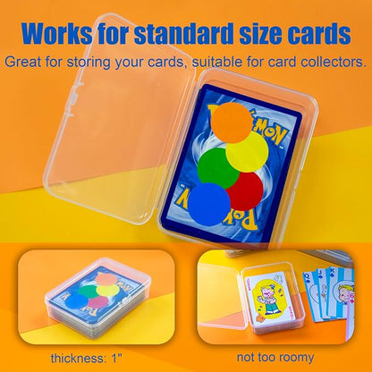 JINUPHION 8 Pcs Playing Card Case, Small Clear Box, Plastic Deck Box, Card Deck Holder, Game Card Storage Organizer (8 pcs Standard) (No Cards)