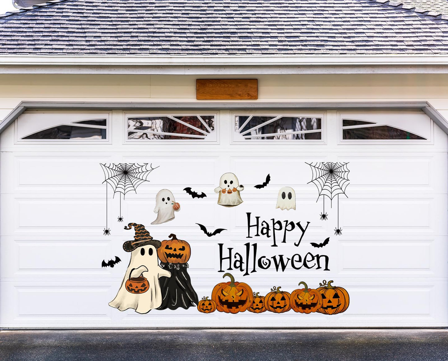 JarThenaAMCS 23Pcs Halloween Garage Decoration Magnet Stickers Ghost Pumpkin Bat Refrigerator Decals for Home Party Garage Door Car