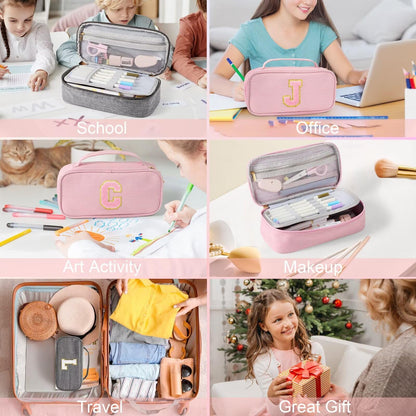 YOOLIFE Pencil Case for Girls, Cute Pencil Pouch Pen Case, Birthday Gifts for 3 4 5 6 7 8 9 10 11 12 13 Year Old Girls Gifts for Daughter Friend, A (Grey)