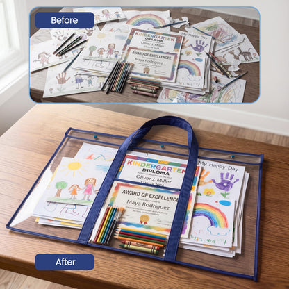 GAMENOTE 2 Pack Large Poster Storage Bag (31.5"×25.5") Bulletin Board Holder Art Portfolio Container for Teachers Classroom Organization