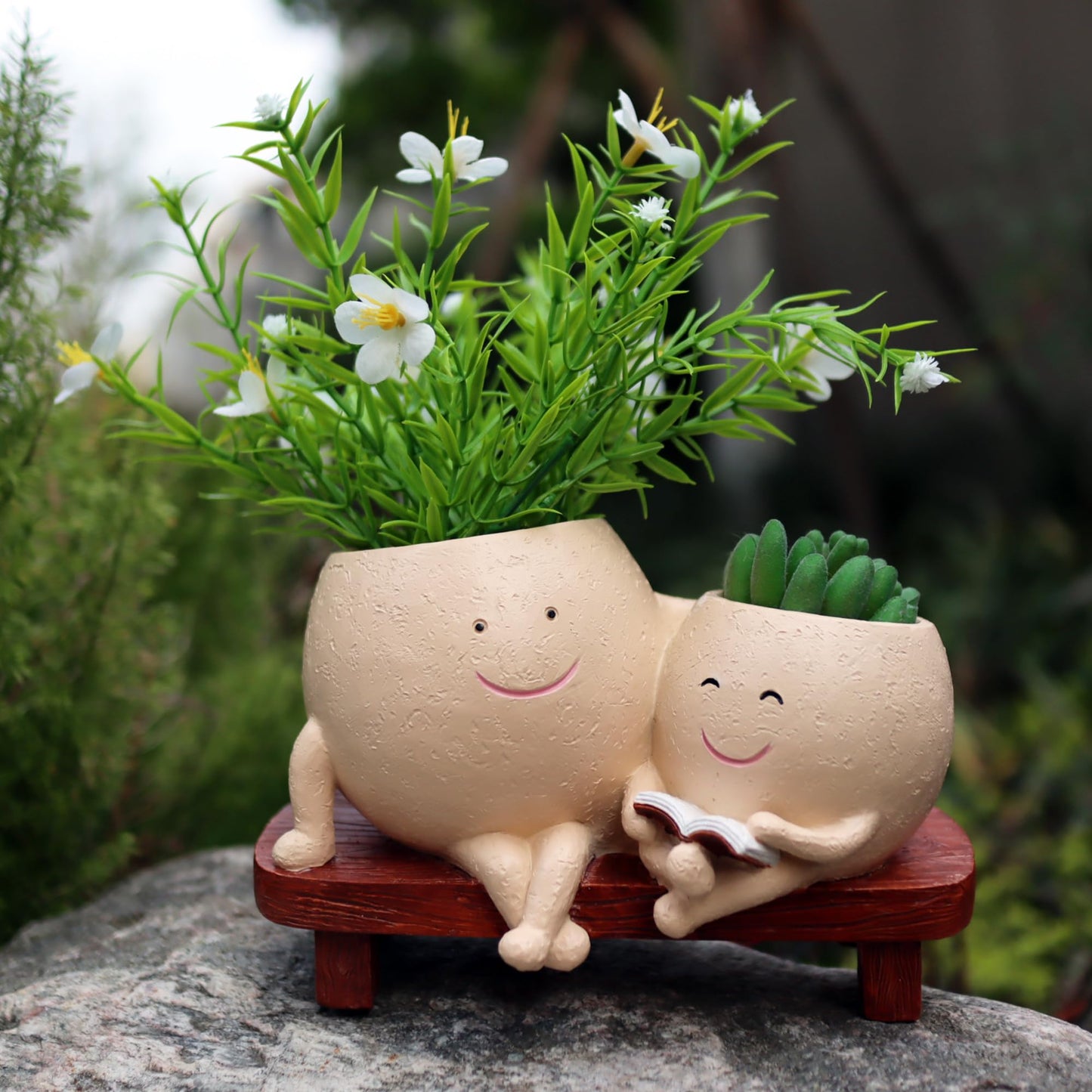 Dolkgy Face Pots for Plants, Cute Head Planter Flower Pots for Indoor Outdoor Plants, Modern Lady Head Vase Girl Face Planter, Unique Plant Pots, Macetas