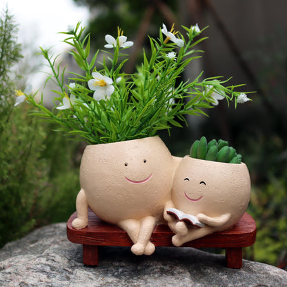 Dolkgy Face Pots for Plants, Cute Head Planter Flower Pots for Indoor Outdoor Plants, Modern Lady Head Vase Girl Face Planter, Unique Plant Pots, Macetas