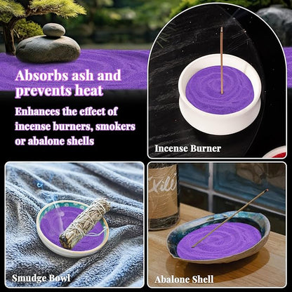 RAINFLOW 15 OZ Fine Purple Sand for Crafts - Colored Quartz Zen Garden Sand Decorative for Vases Filler, Wedding Unity Ceremony, Incense Burner, Ritual Incense,Wishing Bottle