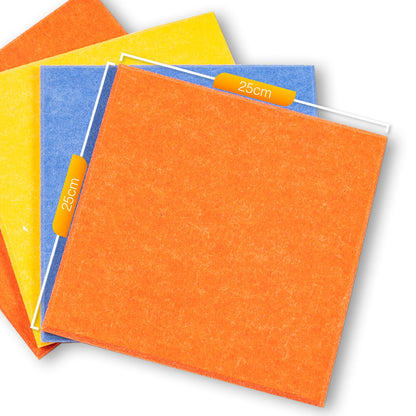 Bulletin Board 40x30in, 12 Count 9.8 x 9.8in Felt Wall Tiles with Removable Adhesive Tape, Cork Board Alternative for Walls, Wall Decor, Kids Art Display, Kids Room (Primary Collection)