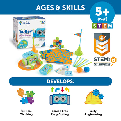 Learning Resources Botley The Coding Robot Activity Set - 77 Pieces, Ages 5+, Screen-Free Coding Robots for Kids, STEM Toys for Kids, Programming for Kids, for Kids