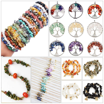 500 pcs Natural Chip Stone Beads, Red 5-8 mm Irregular Gemstones Healing Crystal Loose Bead for Jewelry Making Bracelet Crafting