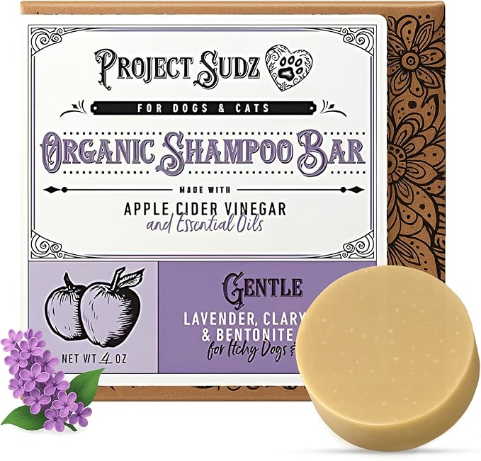 Project Sudz Gentle All Natural Dog Shampoo for Dry Coat for Sensitive Skin | Bar Shampoo for Dogs | Organic Dog Shampoo Sensitive Skin | Lavender (1)