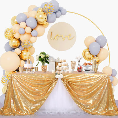 B-COOL Sparkly Drape Tablecloth Gold Tablecloths Sequin Fabric Table Cloth for Ceremony Party Halloween 50x80 Inch